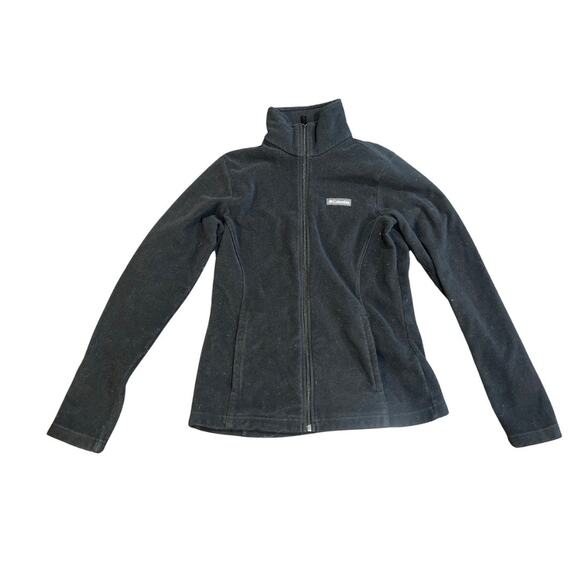 Columbia Bundle Gray Black Mock Neck Fleece Jacket Full Zip Small Lightweight - Picture 7 of 10